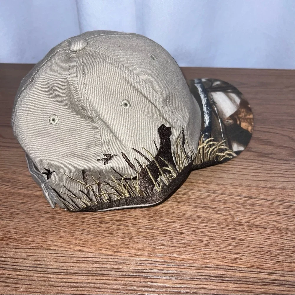 NWT Ducks Unlimited Tan & Camo Velcro  Hat | Outdoor Hunting Cap